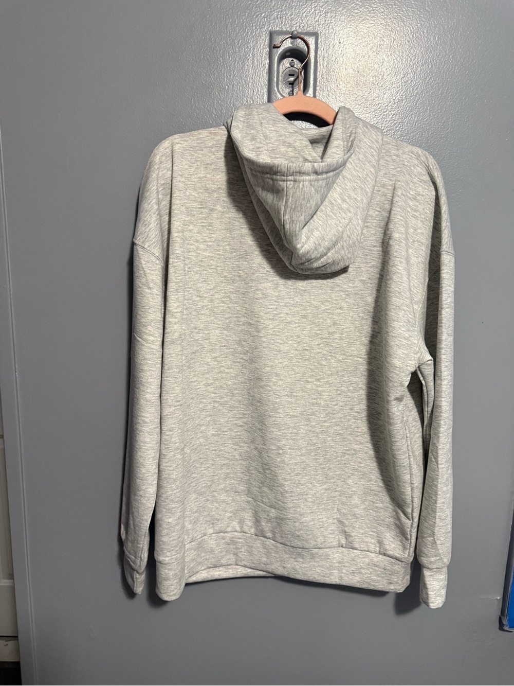 Zenana Outfitters Scuba Light Heather Gray Pullover Hoodie - Picture 3 of 3